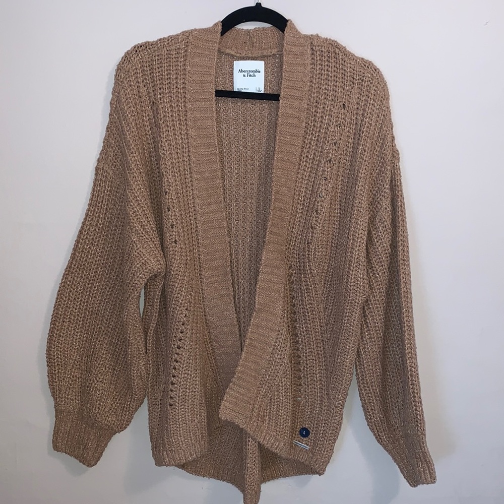 Abercrombie Cable Cardigan Brown Sweater